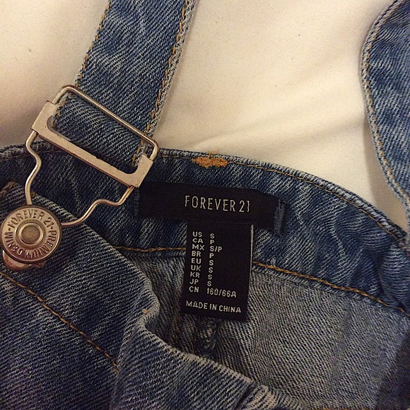 Forever 21 Distressed Jean Overalls (shorts) - Picture 4 of 4